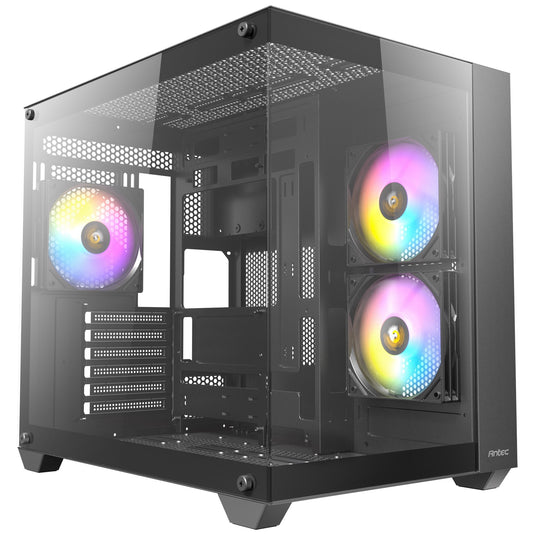 Antec cx800 argb midi tower behuizing (zwart | 2x usb-a | tempered glass)
