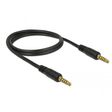 Delock stereo jack 3,5 mm 5-pin (male) > 3,5 mm 5-pin (male) kabel (zwart, 1 meter)