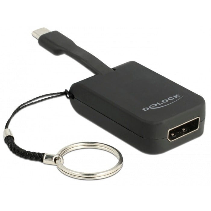 Load image into Gallery viewer, Delock usb-c > displayport adapter sleutelhanger (zwart, 4k 60hz)

