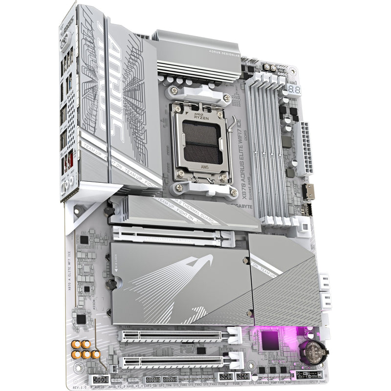 Load image into Gallery viewer, Gigabyte x870 aorus elite wifi7 ice socket am5 moederbord (zilver, raid, 2,5gb-lan, wi-fi 7, bt, sound, atx)
