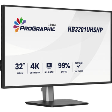 Iiyama prographic hb3201uhsnp-b1 31.5 4k uhd monitor (zwart (mat), hdmi, displayport, usb-c, audio)