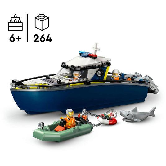 Lego city - achtervolging met politieboot constructiespeelgoed (60456)