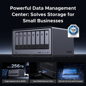 Ugreen nasync dxp8800 plus (grijs, wifi, 2x 10gbe, hdmi, thunderbolt 4 (40 gb s))