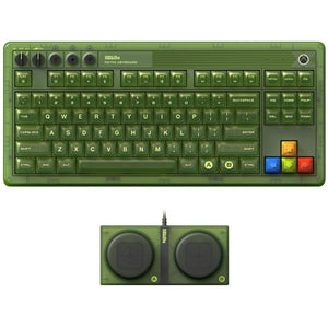 8bitdo retro 87 mechanical keyboard - xbox edition (groen, us lay-out (qwerty), kailh box jellyfish x, 80% (tkl), abs keycaps, bluetooth 5.0, wireless 2.4g, usb)