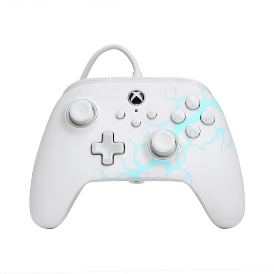 Powera advantage controller met kabel voor de xbox series x|s - poolijs (wit blauw, xbox series x|s, xbox one, pc)