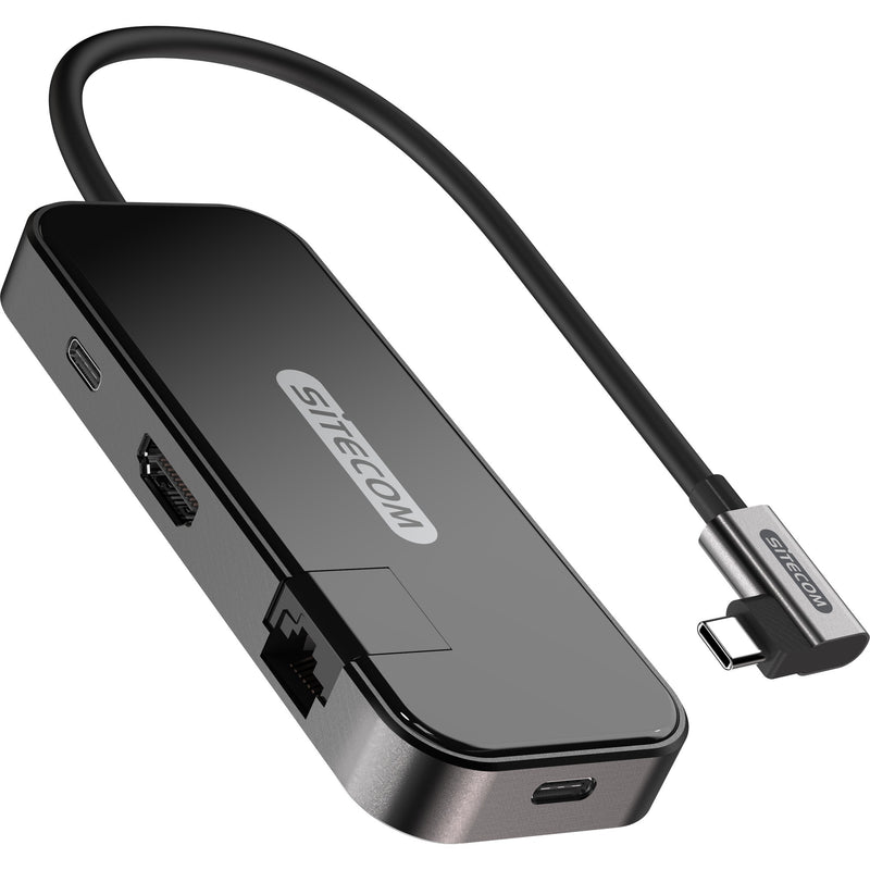 Load image into Gallery viewer, Sitecom usb-c to hdmi + gigabit lan adapter (zwart)
