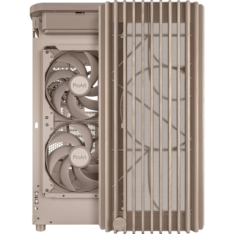 Load image into Gallery viewer, Asus proart pa401 wood edition - mesh panel midi tower behuizing (beige houtkleur | 2x usb-a | 1x usb-c)
