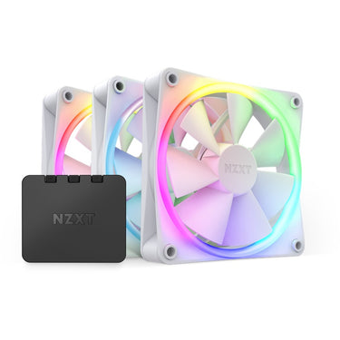 Nzxt f120 rgb case fans (wit, 3 stuks, 120 x 120 x 26 mm, incl. controller)