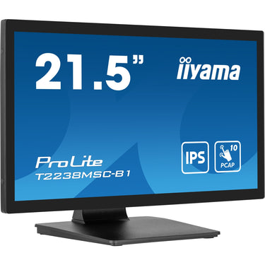 Iiyama prolite t2238msc-b1 21.5 touchscreen monitor (zwart (mat), hdmi, displayport, 2x usb-a, usb-b)