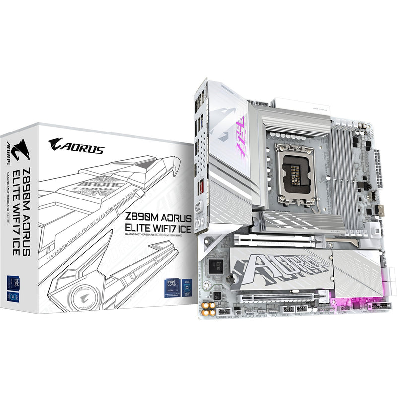 Load image into Gallery viewer, Gigabyte z890m aorus elite wf7 ice socket 1851 moederbord (raid, 2.5gb-lan, wi-fi 7, bt, sound, µatx)
