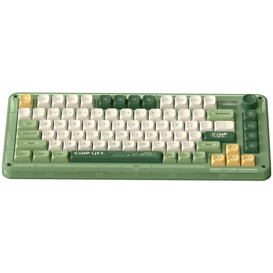 Iqunix zx75 camping wireless mechanical keyboard (groen, us lay-out (qwerty), iqunix moonstone turbo, 75%, rgb leds, hot-swappable, double-shot pbt, 2.4ghz | bluetooth 5.1 | usb-c)