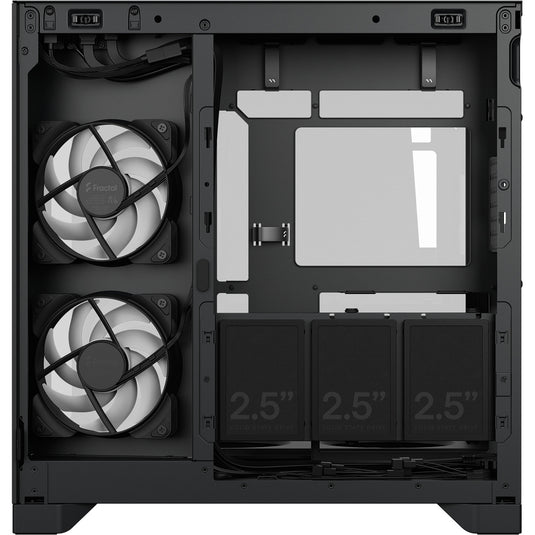 Fractal design pop 2 vision rgb midi tower behuizing (zwart | 1x usb-a | 1x usb-c | rgb | tempered glass)