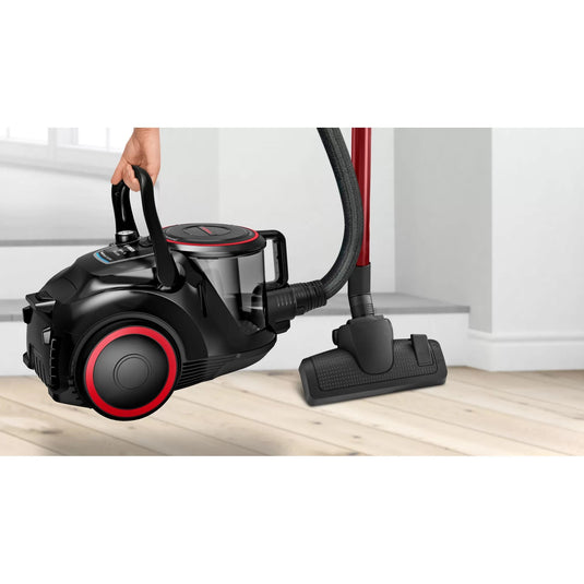 Bosch serie 6 stofzuiger zonder zak bgs41pow1 (zwart rood)