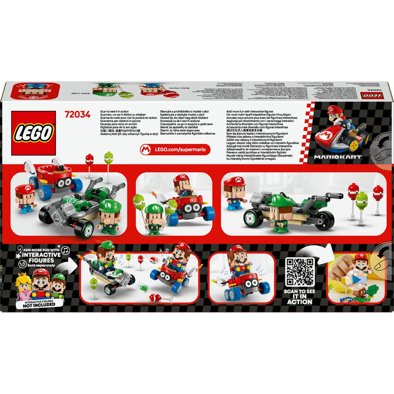 Afbeelding laden in galerijviewer, Lego super mario - mario kart - baby mario vs. baby luigi constructiespeelgoed (72034)
