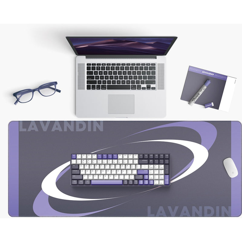 Load image into Gallery viewer, Iqunix f97 lavandin wireless mechanical keyboard, gaming toetsenbord (lavendel, us lay-out, cherry mx silent red, rgb leds, 96%, hot-swappable, pbt, 2.4ghz | bluetooth 5.1 | usb-c)
