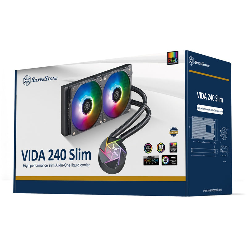 Load image into Gallery viewer, Silverstone vida 240 slim waterkoeling (zwart)
