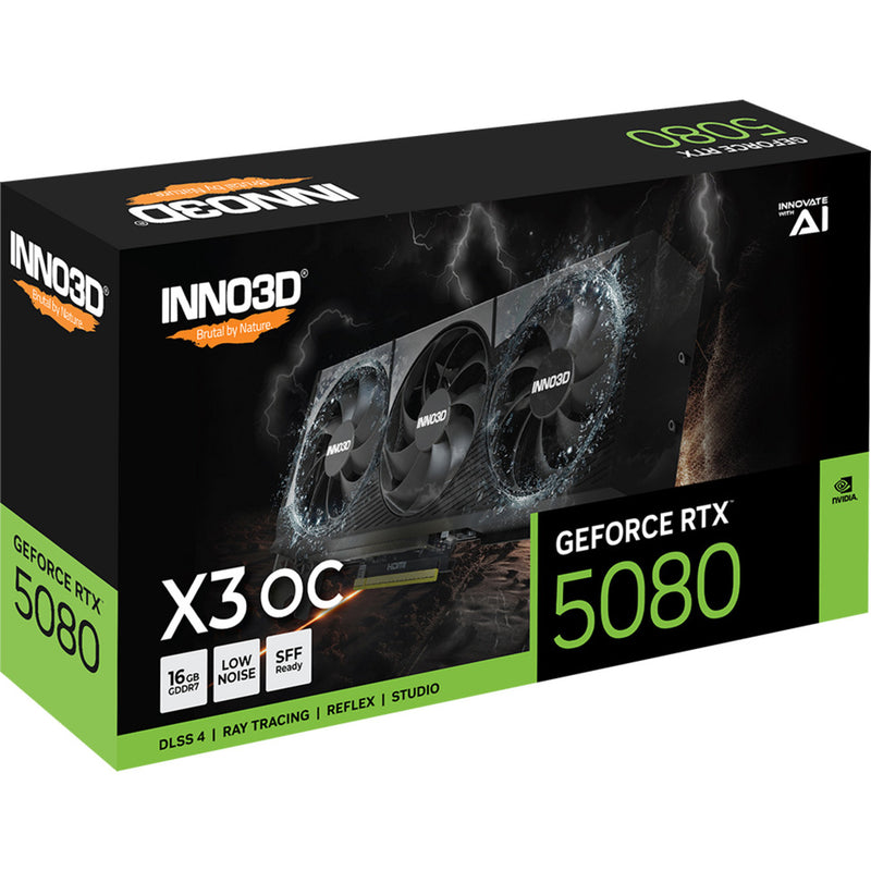 Load image into Gallery viewer, Inno3d geforce rtx 5080 x3 oc grafische kaart (dlss 4, 3x displayport, 1x hdmi 2.1)
