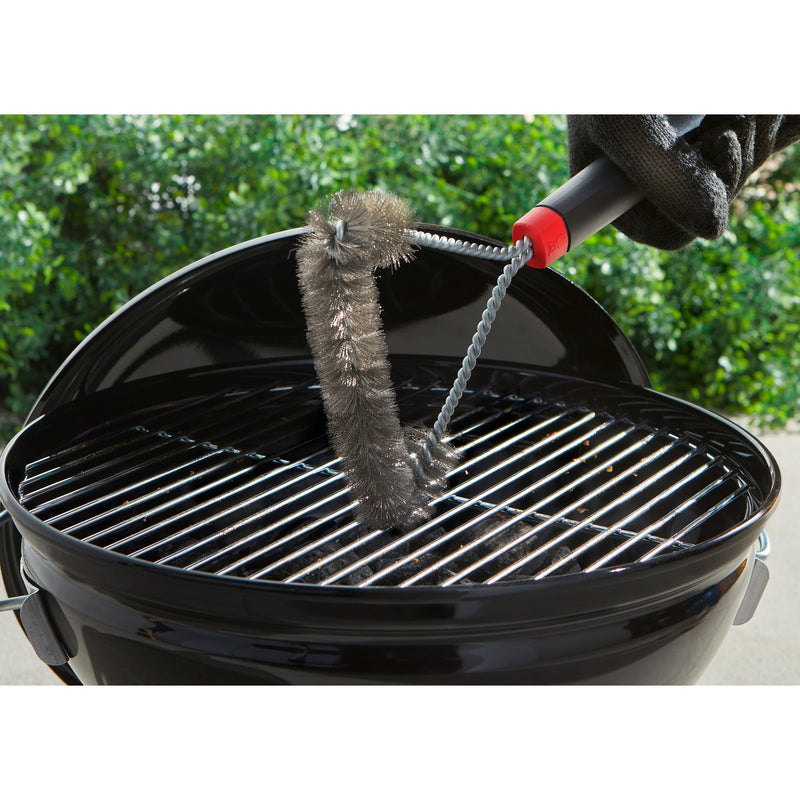 Load image into Gallery viewer, Weber driezijdige reinigingsborstel grillreinigingsborstel (zwart rood, 30 cm)
