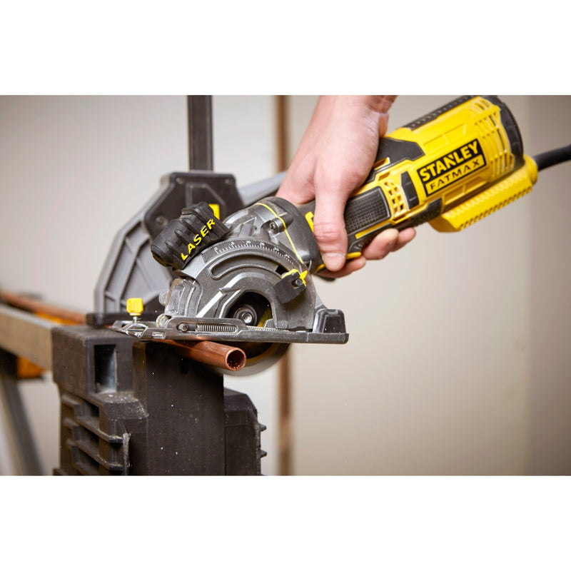 Load image into Gallery viewer, Stanley fatmax 650w multimateriaalzaag handcirkelzaag (geel zwart, met koffer)
