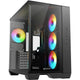 Sharkoon steel shark midi tower behuizing (zwart | 2x usb-a | 1x usb-c | rgb | tempered glass)