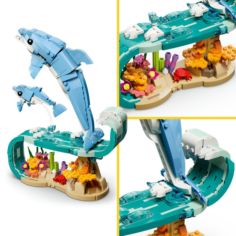 Load image into Gallery viewer, Lego ® creator 3in1 zeedieren: prachtige dolfijnen - bouw om tot een zeepaardje of krab - 31385
