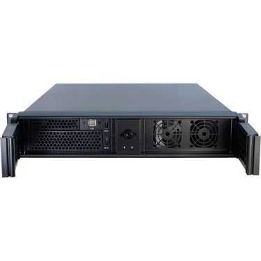 Inter-tech 2u-2098-sl rack behuizing (zwart | 2x usb-a)
