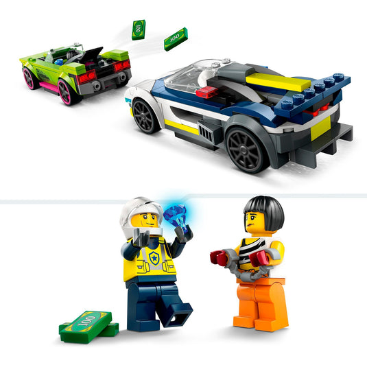 Lego city 60415 politiewagen en snelle autoachtervolging