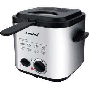 Steba df95f - minifriteuse fondue frituurpan (roestvrij staal zwart, 1,25 liter)