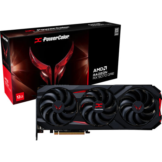 Powercolor radeon rx 9070 gre red devil 12gb gddr6 grafische kaart (zwart, rdna4, 3x displayport, 1x hdmi 2.1)