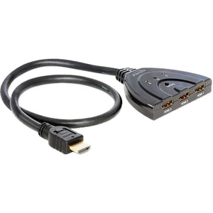 Delock 3x hdmi naar 1x hdmi switch (zwart, 60 centimeter)