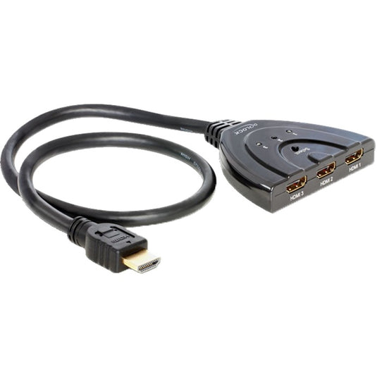 Delock 3x hdmi naar 1x hdmi switch (zwart, 60 centimeter)