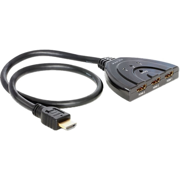 Load image into Gallery viewer, Delock 3x hdmi naar 1x hdmi switch (zwart, 60 centimeter)
