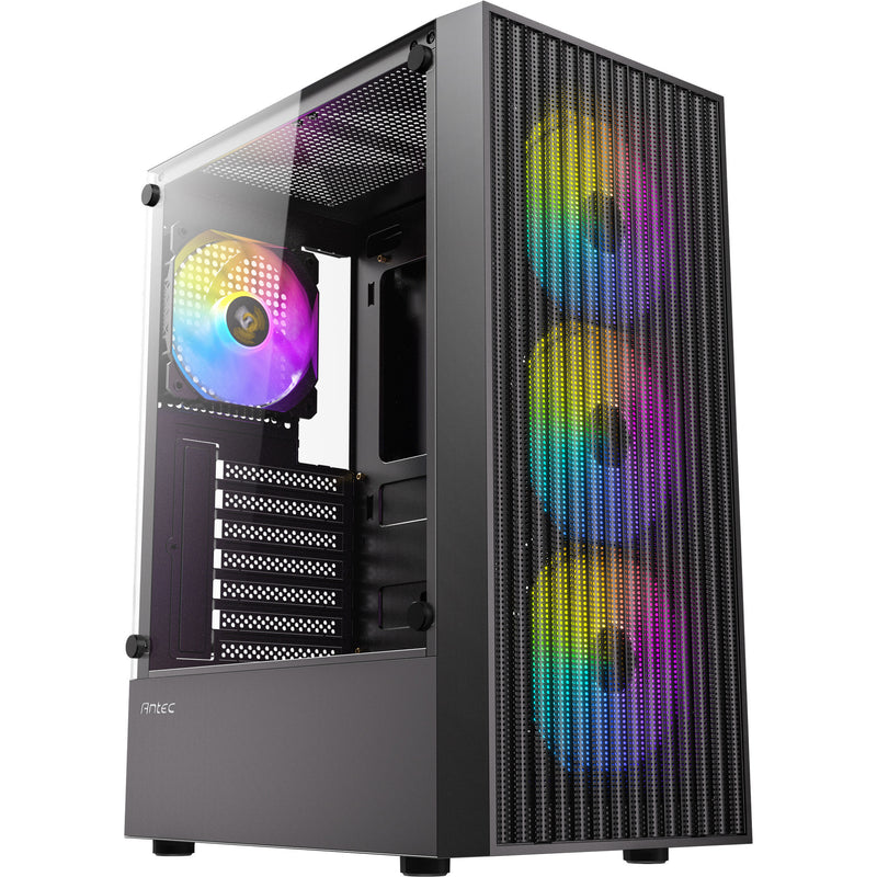 Load image into Gallery viewer, Antec ax27 rgb elite midi tower behuizing (zwart | 3x usb-a | tempered glass)
