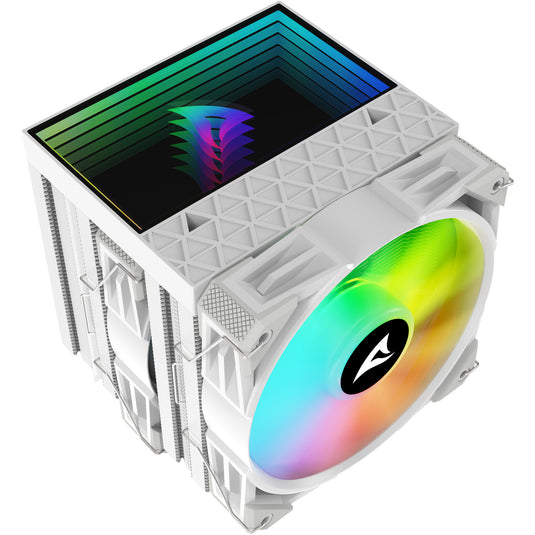 Sharkoon a60 rgb cpu-koeler (wit, 4-pins pwm fan-connector)