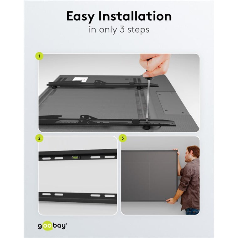 Load image into Gallery viewer, Goobay tv wall mount fixed 43 - 100 inch (109 - 254 cm), max. 70 kg wandmontage (zwart)
