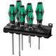 Wera schroevendraaierset 334 335 6 kraftform plus, lasertip met rek (zwart groen, 6-delig)