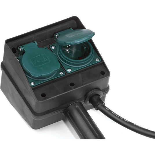 Brennenstuhl tuincontactdoos met aardspies 1154450 stekkerdoos (zwart, 10 meter, ip44)