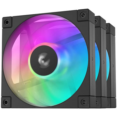 Deepcool fd12 argb case fans (zwart, 3 stuks, 120 x 120 x 25 mm, pwm, 3 stuks, 4-pins pwm fan-connector)