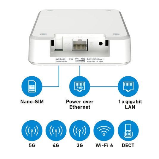 Fritz! box 6860 5g edition international draadloze router (rood, mesh, 5g)