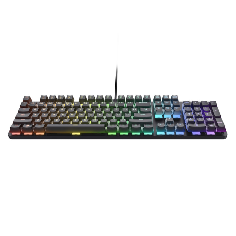 Load image into Gallery viewer, Trust gxt 871 zora mechanisch gaming toetsenbord (zwart, us lay-out (qwerty), huano red, 100%, rgb)

