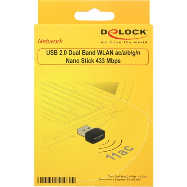 Load image into Gallery viewer, Delock usb 2.0 dual band wlan nano stick wlan adapter (zwart)
