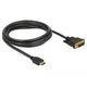 Delock hdmi > dvi (24+1) tweerichtingskabel adapter (zwart, 2 meter)