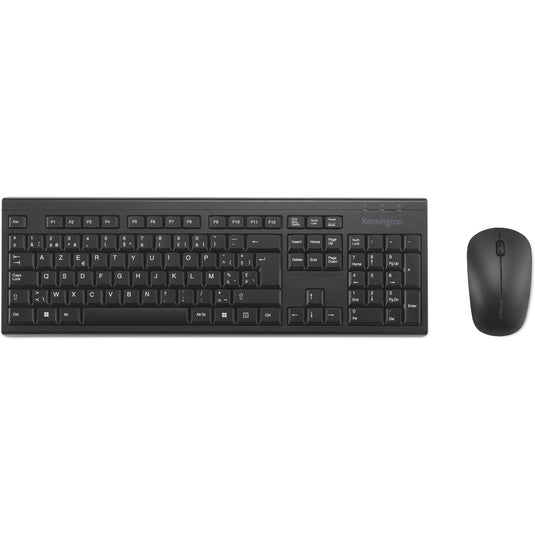 Kensington km150 eq wireless desktop set desktopset (zwart, us lay-out (qwerty), membraan, 100%, 1200 dpi)