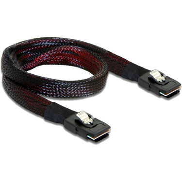 Delock mini sas sff-8087 > mini sas sff-8087 kabel (rood zwart, 0,5 meter)