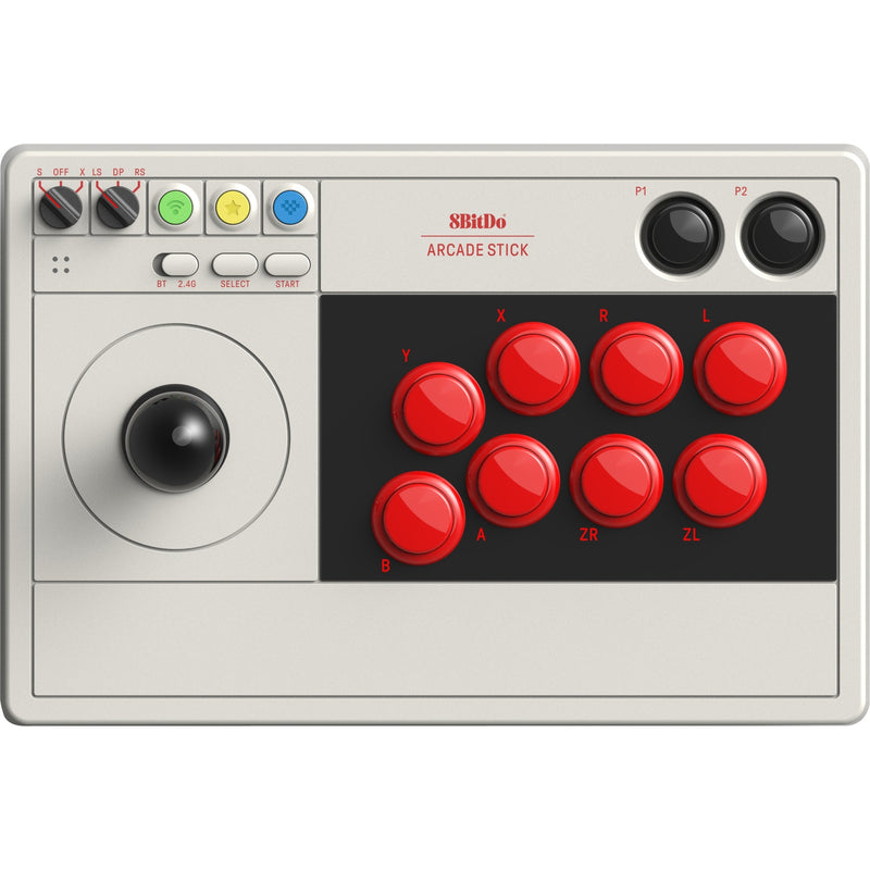 Load image into Gallery viewer, 8bitdo arcade stick joystick (grijs, switch 1, switch 2, pc, bluetooth 2.4g usb-c)
