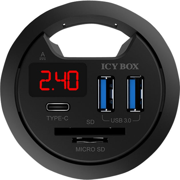 Load image into Gallery viewer, Icy box ib-hub1404 usb-hub (zwart, incl. usb-c, sd- en microsd kaartlezer en oplaadfunctie)
