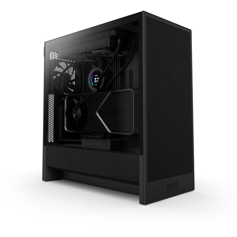Load image into Gallery viewer, Nzxt h5 flow v2 midi tower behuizing (zwart | 1x usb-a | 1x usb-c | tempered glass)
