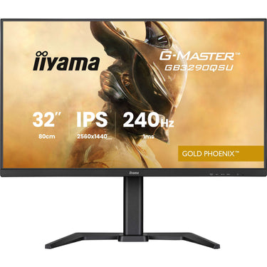Iiyama g-master gold phoenix gb3290qsu-b1 31.5 gaming monitor (zwart (mat), 2x hdmi, displayport, 2x usb-a, 2x usb-b, 240 hz)