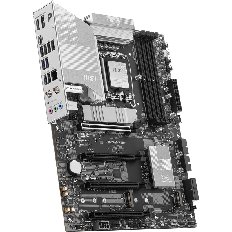 Load image into Gallery viewer, Msi pro b860-p wifi socket 1851 moederbord (zilver, raid, 5gb-lan, wi-fi 7, bt, sound, atx)
