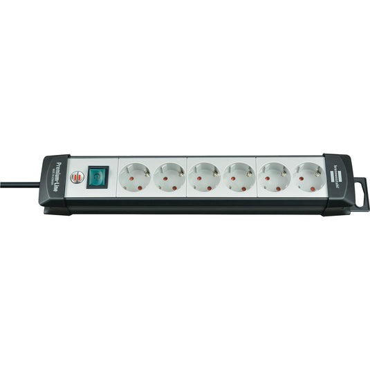 Brennenstuhl premium-line stekkerdoos 6-voudig zwart lichtgrijs 5m h05vv-f 3g1,5 - 1951560101